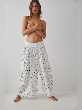 Free People Summer Slumbers Printed Pants Pink